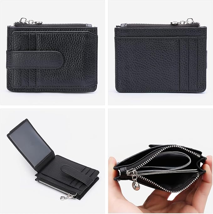 Slim Wallet for Women Genuine Leather Card Holder Thin Womens RFID Blocking Small Wallets
