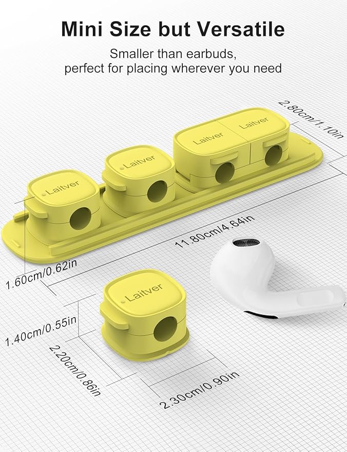 6 Pack Magnetic Cable Clips [1s Open/Lock], Laitver Cord Organizer Holder Strong Adhesive Desk Cable Management- Organize Charging Cords Neatly for Home, Office, Car,Desk, Nightstand-Emerald Green