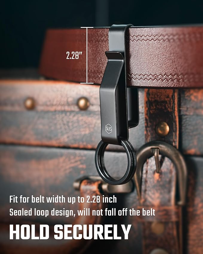 KeyUnity KS08 Practical Stealth Key Ring Holder for Police & Firefighter Duty Belt, Double Side Quick Release Key Holder