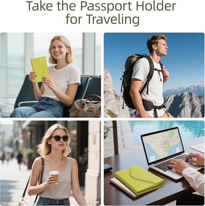 ZOPPEN Mulit-purpose Rfid Blocking Passport Holder Travel Wallet (Ver.4) Passport and Vaccine Card Holder ComboTri-fold Document Organizer Travel Essentials