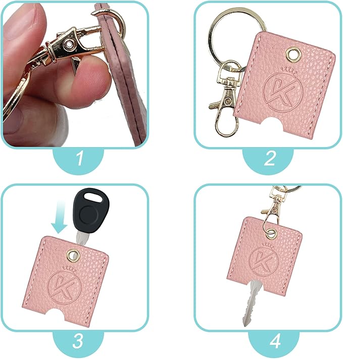 Soft Leather Key Sleeve, 3pcs Keychain Key Fod, Protector for Broken Car Keys