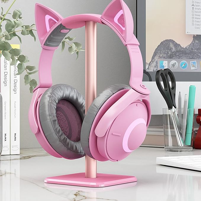 VBESTLIFE Headphone Stand, Headset Holder Earphone Stand with Aluminum Supporting Bar, for All Headphones Size for PC Gaming Headset Display & Headphones ()