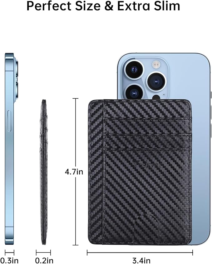 Teskyer Slim Wallet for Men, Minimalist Front Pocket RFID Blocking Leather Wallet Credit Card Holder for Men & Women
