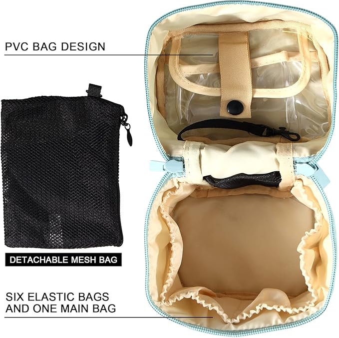Makeup Brush Organizer Makeup Bag Brushes Set Case 7.5x5.5x4.4 Inch Professional Travelling Brush Pen Pencil Holder Make Up Cup Storage Organizer Case Pencil Pouch Cosmetic Bag for Travel