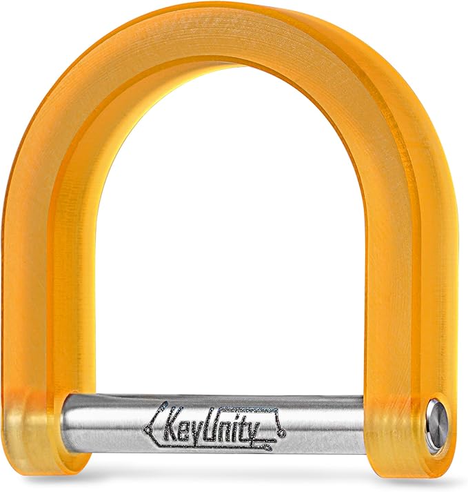KeyUnity KA17 Titanium D Ring Key Shackle, U Shape Key Ring Horseshoe Clasp for Car Fob, DIY Leather Key Organizer Keychain