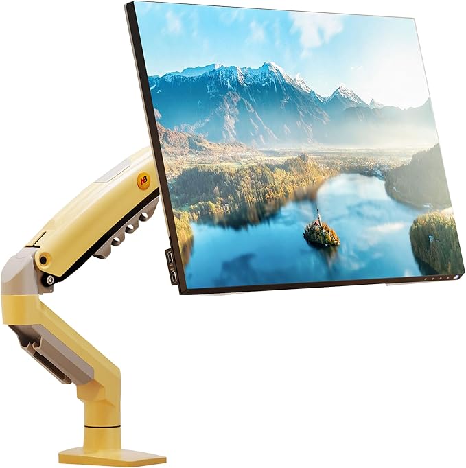 Monitor Mount,Fits 17-30" or Bigger Computer Monitors(Within 19.8lbs), Adjustable Stand with Tilt Rotation Swivel Function, Desk Mount F80 Series (Lava Yellow)