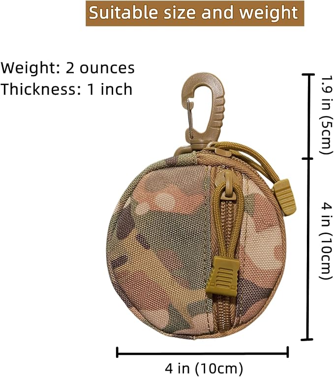 Small EDC Pouch EDC Bag Molle Pouch Tactical Wallet, Molle Accessories, Coin Pouch Coin Purse, Key Case, Tactical Keychain Pouch, Earphone Case, Military Gear Waterproof