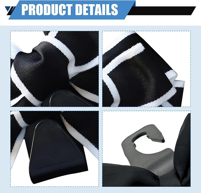 2 PCS Car Seat Headrest Hooks, Cute Bow Hooks Decor, High-Load Hanger for Purses Umbrellas, Car Interior Decoration Accessories for Women, Girls (Black & White)