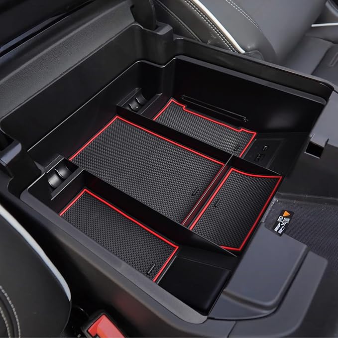 TACORBO Center Console Full Organizer Tray Compatible with Refreshed 2022-2024 2025 2026 Silverado/Sierra 1500,2024-2026 Chevy Silverado/GMC Sierra 2500HD 3500HD,Front Bucket Seats Only