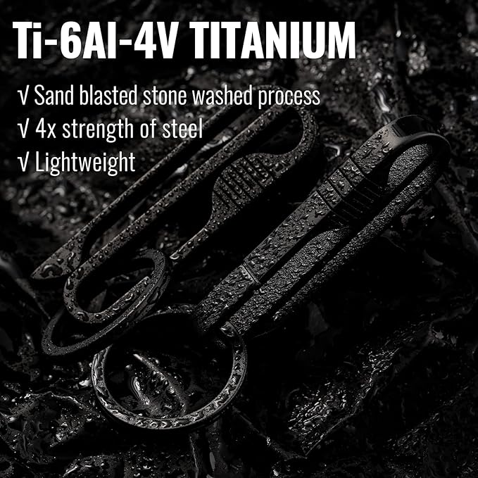 KeyUnity KM03 Titanium Keychain Clip Belt Loop Key Holder with Removable Key Ring for Duty Belt