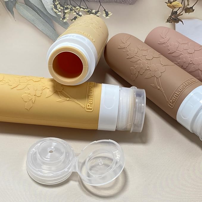 Silicone Travel Bottles for Toiletries, TSA Approved Leak-Proof Toiletry Containers for Airplane & Vacation