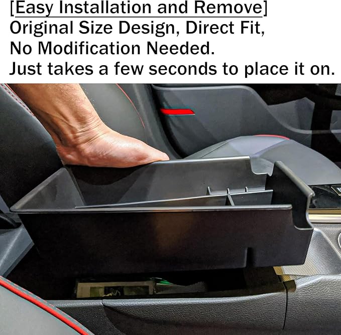 TACOBRO Center Console Organizer Compatible with Hyundai Sonata 2020 2021 2022 2023 Accessories, Sonata N-Line/Limited Insert Tray Secondary Storage Armrest Box ABS Black