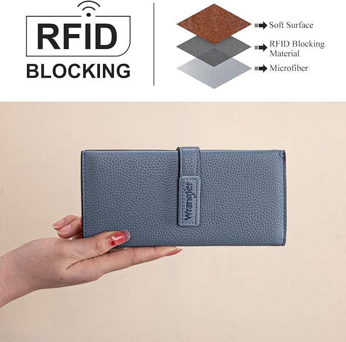 Montana West X Wrangler Wallets Women RFID Blocking Bifold Wallets, Card Cases & Money Organizers Clutch Wallet