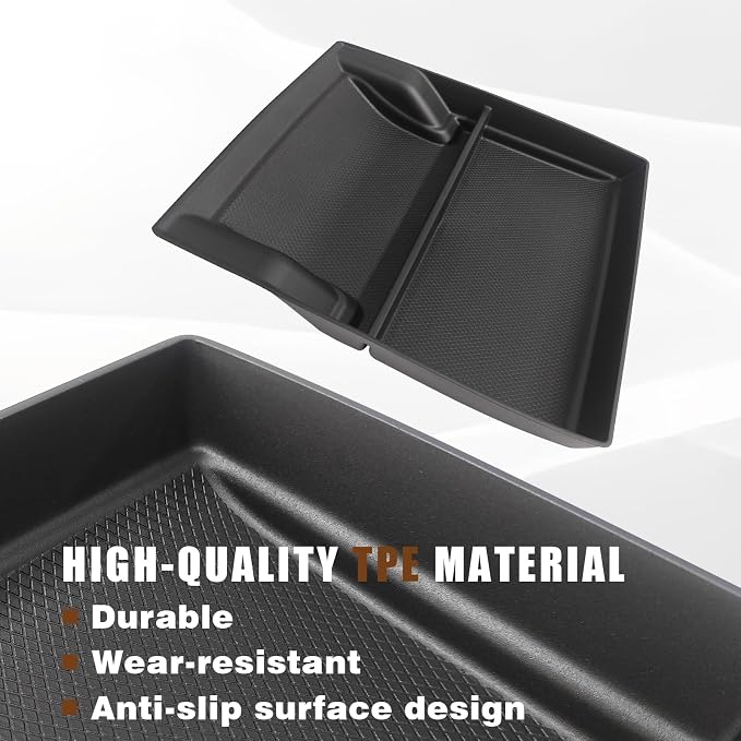 Muslogy for Acadia 2020-2023 Center Console Storage Box & Lower Center Tray 2PCS Compatible with GMC Acadia SL SLE SLT Denali AT4 2023 2022 2021 2020(Console+Lower)