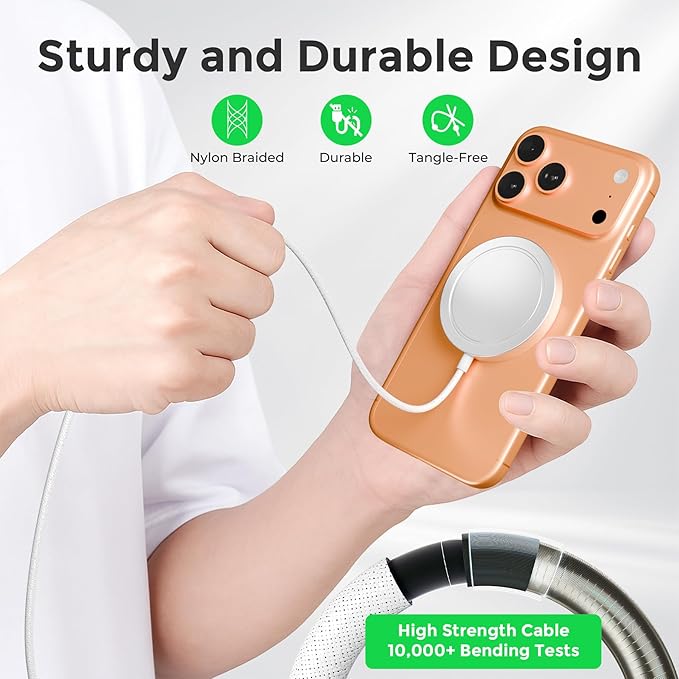 25W Magnetic Wireless Charger: Qi2.2 Qi2 Fast Charging Pad for iPhone 17 16 15 14 13 12 Pro Max, Samsung Galaxy S26 S25, Google Pixel 10, AirPods-Slim Portable for Desk Bedside Travel-White 2 Pack
