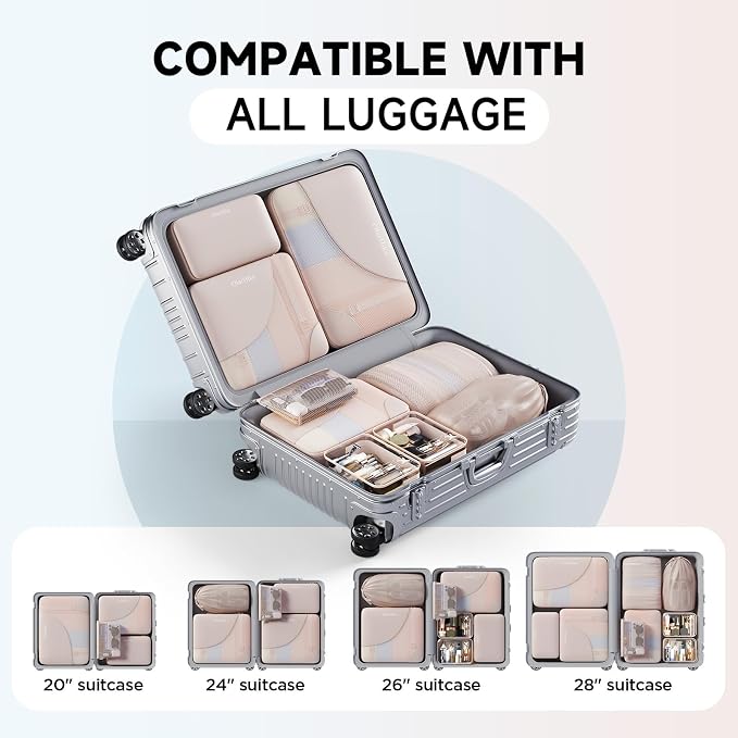 OlarHike 11 Set Packing Cubes for Travel, Gifts for Women Mom,Anti-Tearing Suitcase Organizer with Over 1000 pcs Mesh Holes,Vacation Essentials & Accessories for Cruise Ship