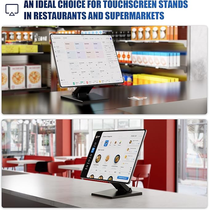 Upgraded Adjustable Folding VESA Stand for 10??4" Screens ??Includes Extension for Recessed VESA, 75x75/100x100mm Compatible, Ideal for Tablets, DJ Gear, POS, Secondary Monitors