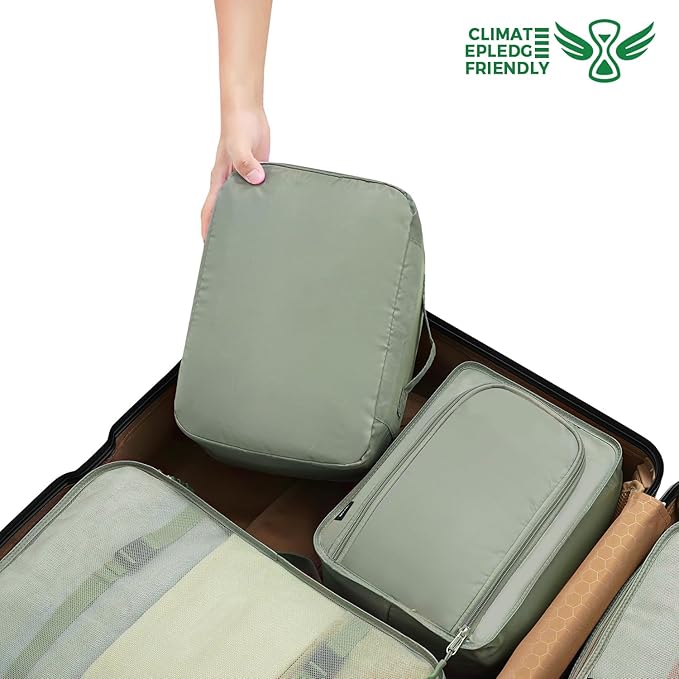 BAGAIL 8 Set Packing Cubes Luggage Packing Organizers for Travel Accessories-Matcha Green