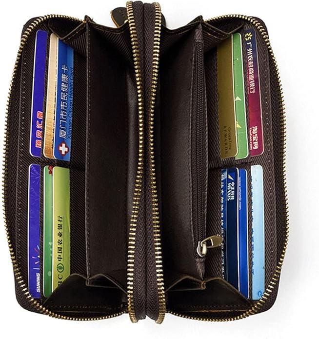 KPYWZER Leather Clutch Purse Wallet Men Wrist Bag