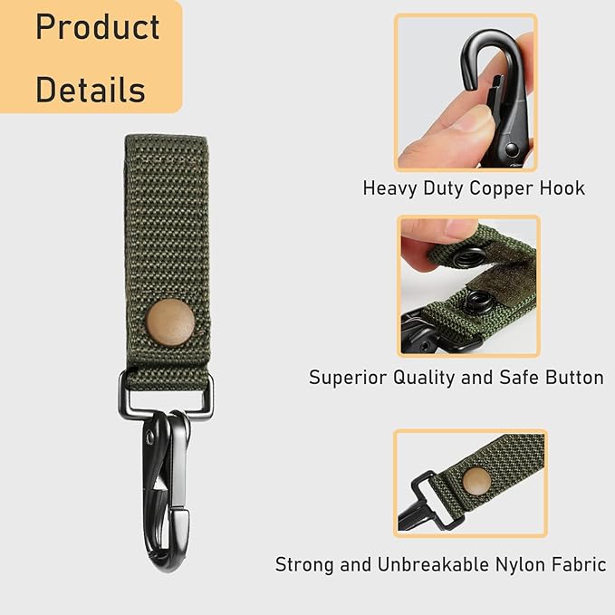 Heavy Duty Belt Keeper Clip, Strong Metal Police Key Chain Clip for Law Enforcement Police Belt Accessories