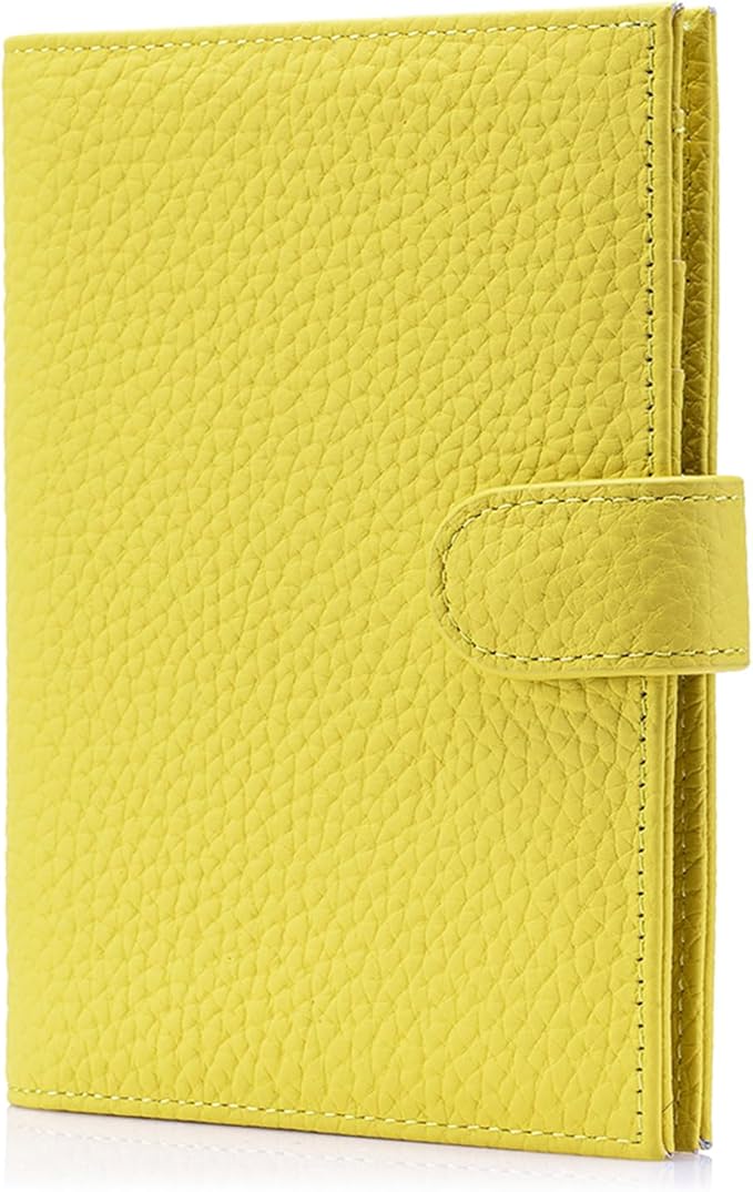 RFID Passport Holder Travel Wallet for Women, Leather Passport Cover Wallet with Card Holders SIM Slots,Zippered Coins Pocket and Cash Slot Slim Compact Travel Wallet (Lemon Yellow)