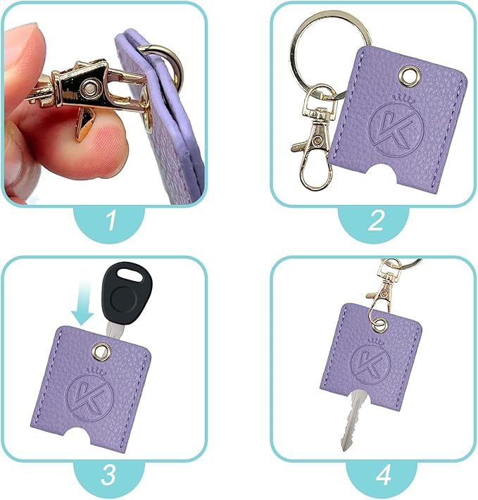 Soft Leather Key Sleeve, 3pcs Keychain Key Fod, Protector for Broken Car Keys