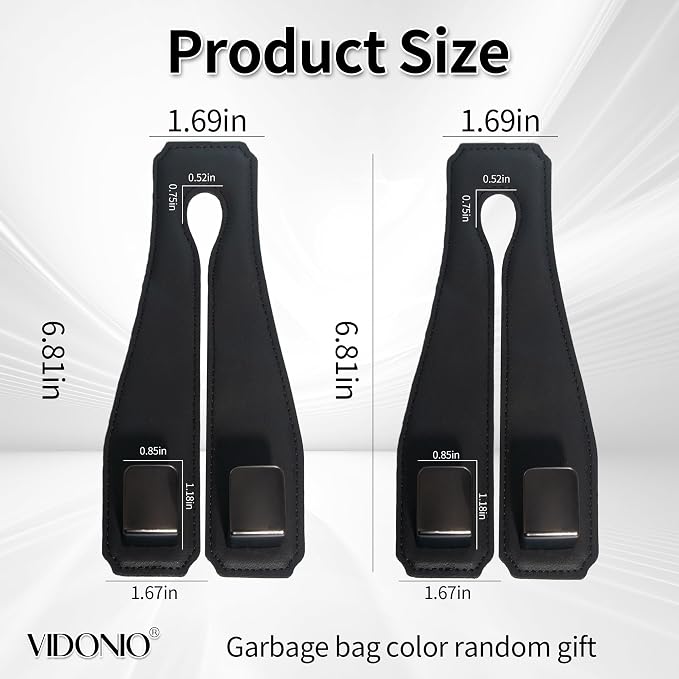 vidonio 4 Pack Leather Headrest Hooks for Car, Double Car Seat Back Storage Hook for Purses, Handbags and Grocery Bags, Heavy Duty Car Purse Holder, Universal Car Seat Headrest Hanger Accessories