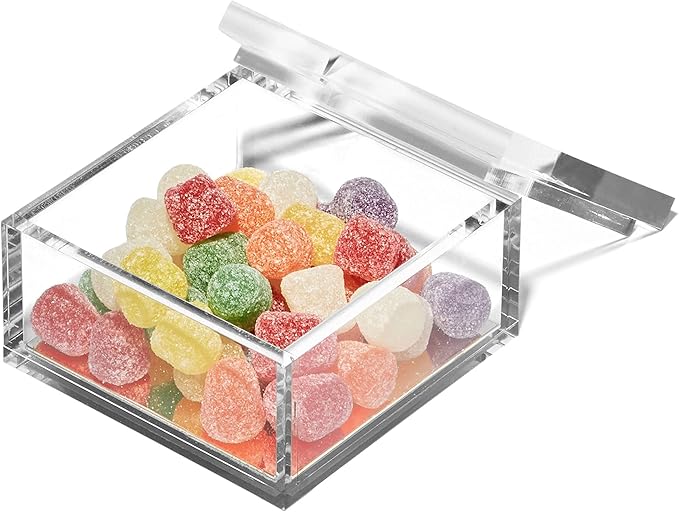 OfficeGoods Acrylic Desk Organizer w/Silver Base – Functional & Elegant Odds & Ends Box for Display or Storage – Perfect for Home or Office, Kitchen, Bathroom Vanity, Curio Display - Medium