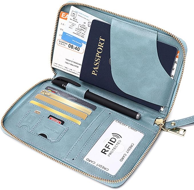 Family Passport Holder for Travel Women and Men RFID Passport Holder with Card Slots Holder Passport Case Passport cover Passport Wallet Travel Essentials and Accessories