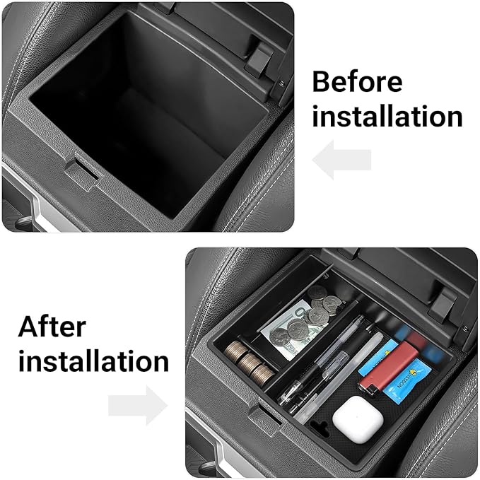 YOJOJOCO 2PCS Center Console Organizer Compatible with Toyota Tacoma 2024 2025 2026 Accessories Armrest Hidden Secondary Storage Box Handrail Platform Storage