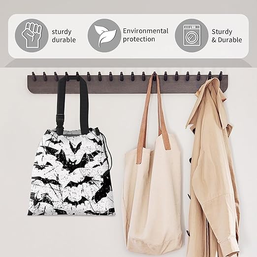 Car Trash Bag Large Hanging Can for Back of Seat, Cute Waterproof Car Garbage Bag for Vehicle, Travelling, Outdoor Cool Black Bats