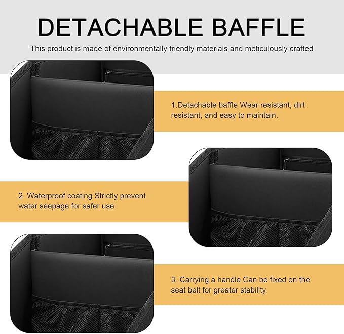 Car Seat Organizer, Back Seat Organizer, Collapsible Small Car Seat Storage Organizer with Handles and Mesh Pockets, Auto Backseat Organizers for Front/Rear Consoles Back Seats Traveling