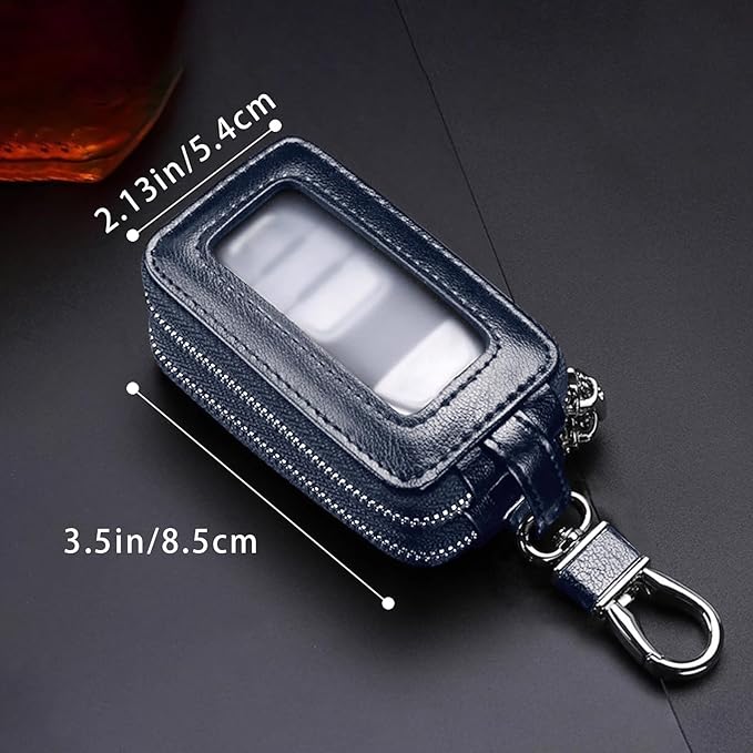 vvag Premium Car Key Fob Case Genuine Leather Car Smart Key fob Holder Car Remote Keychain Bag Universal