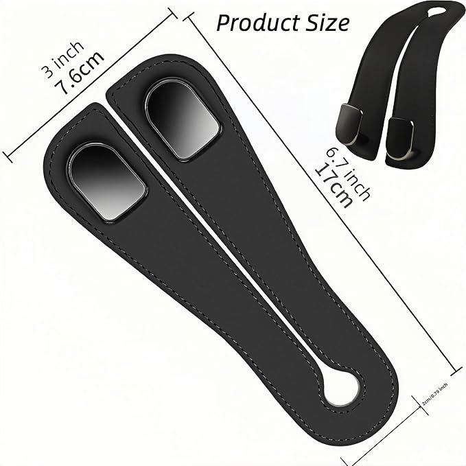 Car Seat Headrest Hooks - 1 Pack Black Auto Seat Back Organizer with Phone Holder, Multi-Function Storage Hooks for Purses/Bags/Coats, Car Accessories for Interior Organization
