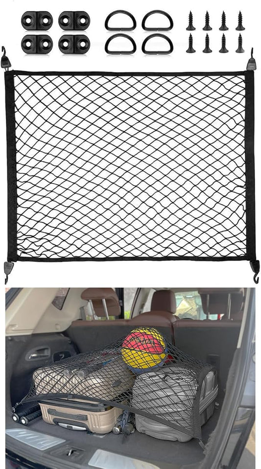 Elastic Cargo Net for SUV, Trunk Net with Hook, Car Net for Trailer, Truck Bed Netting Cover Storage,40"x 24" Stretch to 79"x43"for Universal Organizer, Luggage Cover
