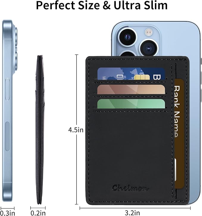 Chelmon Slim Wallet for Men, Minimalist Front Pocket RFID Blocking Credit Card Holder
