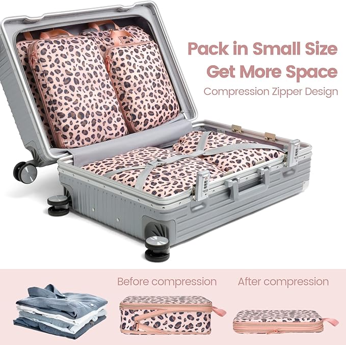 Cambond Compression Packing Cubes for Travel Women - Lightweight Luggage Organizers Bag Packing Cubes for Carry on Suitcases
