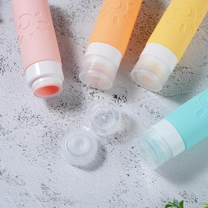 Zafit Travel Bottles - TSA Approved 3oz Leak Proof Containers for Toiletries (Multicolored)
