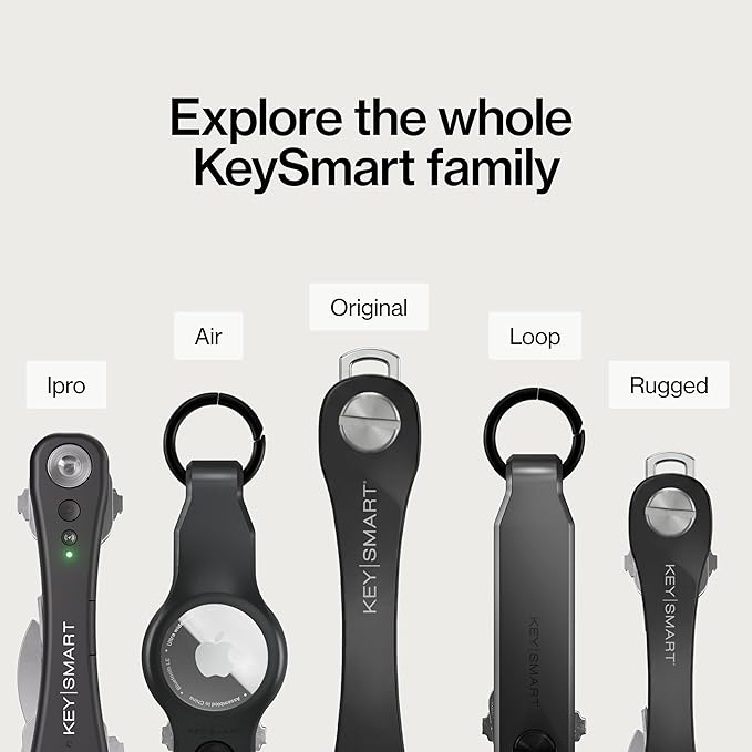 KeySmart Original Key Holder - Compact Key Organizer for Key Chain, Minimalist Clutter-Free EDC Keychains Key Ring, Blue, 14 Keys