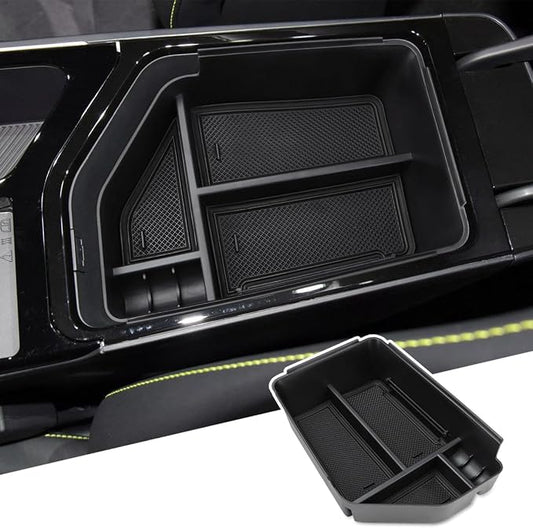 MARCHFA Center Console Organizer Tray Compatible for 2022 2023 2024 2025 2026 Kia EV6 Accessories Armrest Storage Box Tray Organizer Insert (Black)