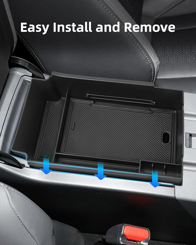 Center Console Organizer for 2024 2025 Subaru Crosstrek & Impreza, ABS Armrest Storage Box with Car Tissue Holder, Middle Console Tray Organize, Armrest Insert Container Pallet, Black