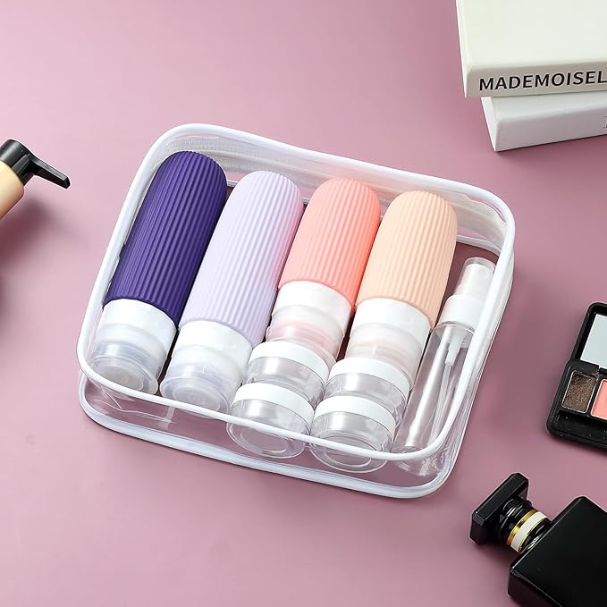 Mrsdry 16 Pack Travel Bottles Set, TSA Approved Leak Proof Silicone Squeezable Containers for Toiletries, Refillable Travel Accessories for Conditioner, Shampoo, Lotion & Body Wash Accessories