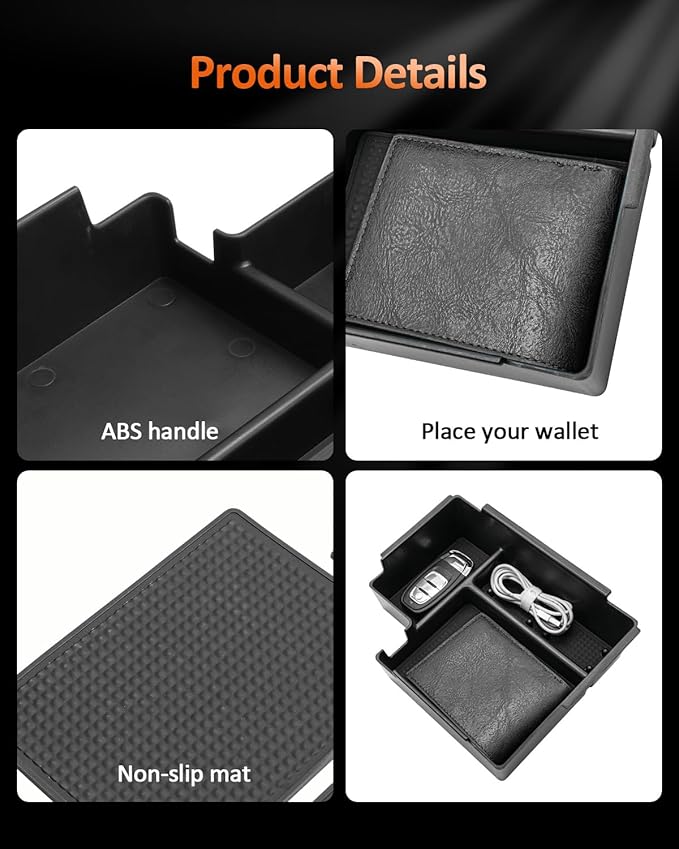 CDEFG for 2025 2026 Ford Explorer Center Console Organizer Tray - Armrest Storage Middle Insert - 2025 2026 Explorer (Active, ST-Line, Platinum and ST) Interior Accessories