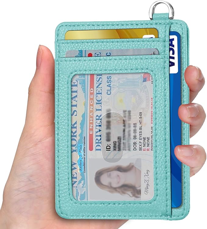 EcoVision Slim Minimalist Front Pocket Wallet, RFID Blocking Credit Card Holder Wallet with Detachable D-Shackle for Men Women