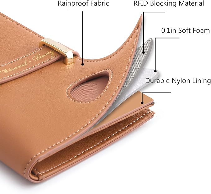 VanFn Airtag Passport Holder, RFID Travel Passport Wallet, Family Passport Holder, Ladies Bifold Air Tag Wallets, Slim Leather Credit Card Wallet For Women, Trip Document Organizer P.Travel Series