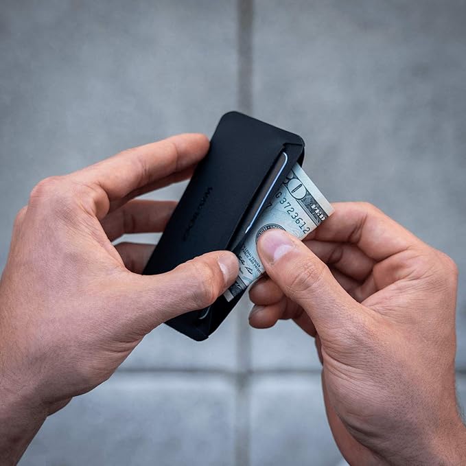 WAYFINDER - Flux - Minimalist Slim Front Pocket Card Holder Wallet For Men - Black