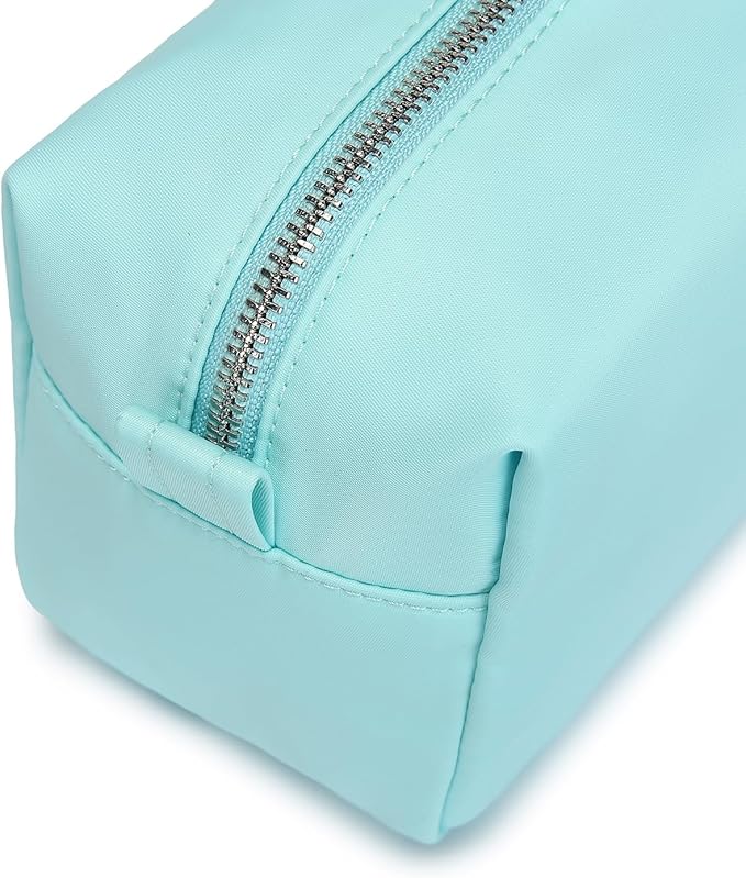 Organizer Bag Lightweight Cosmetic Bag with Ring Clasp Perfect Travel Makeup Bag for Women nylon Stand Up Design (Mint Green/Nylon)