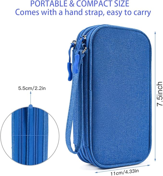 CAAORDKSO Cord Organizer Travel Cable Organizer Bag Tech Electronic Organizer Travel Case, Electronic Accessories Pouch Bag for Cable, USB, Cord, Charger, Phone, Power Bank, Earphone (Blue, Medium)