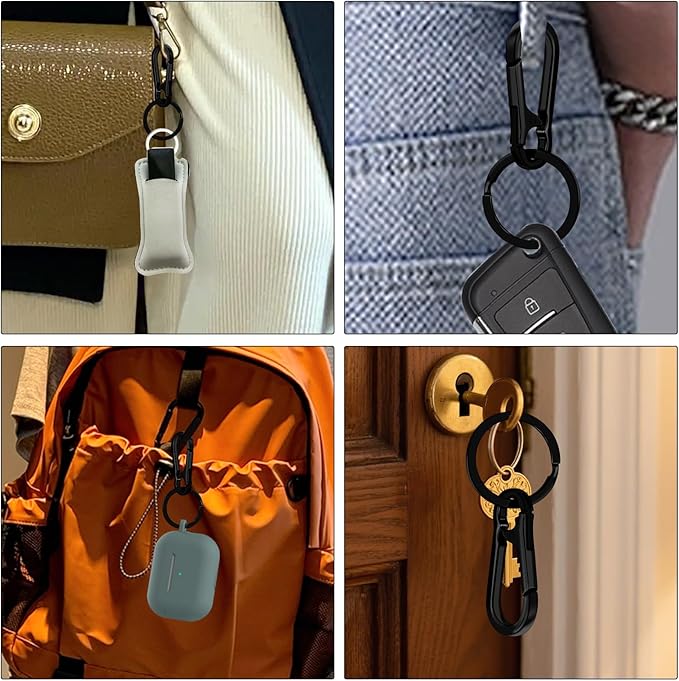 Metal Keychains for Women Men, Key Chain Ring Clip Holder Organizer for Home Car, Cut Keyring Accessories