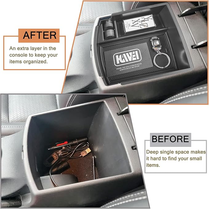 HGWEI Center Console Organizer Compatible with Hyundai Kona 2018 2019 2020 2021 2022 2023 Interior Accessories, ABS Armrest Storage Box Glove Container Insert Tray (Not for Kona EV)